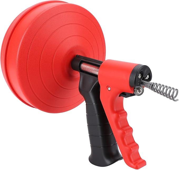 aqxreight Plumbing Snake 2 Modes Efficient 65 Manganese Steel Spring Drain Clog Remover for Kitchen Toilet 5m Spring Blockages Its of Manganese to Unblocking The Drain Clear (5m)