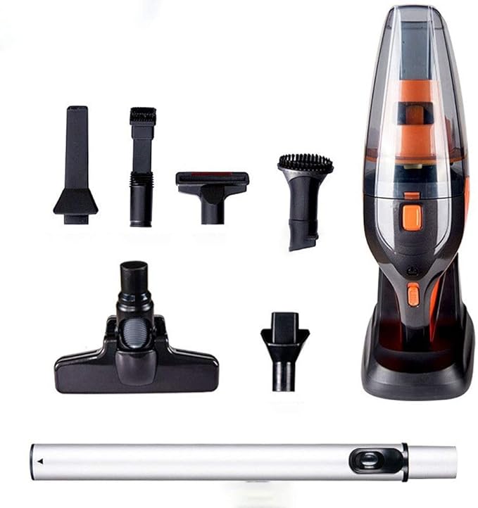 Hard Floor Vacuum Cordless Vacuum Cleaner Powerful Suction Stick and Handheld Light Weight Bagless Large-Capacity Dust Cup Vacuum Ideal for Hard Floor Carpet Pet Hair for Home (Color : Red)