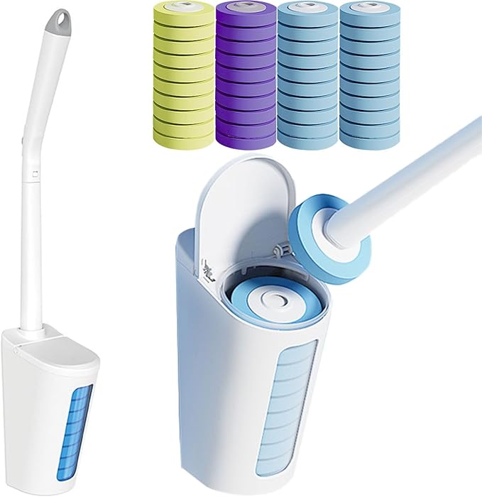 Toilet Bowl Cleaner Refills Disposable Toilet Bowl Cleaner Set for Cleaning Toilets Bathtubs Washbasins Sinks (Color : 40 Refill with Brush Size : Mixed)
