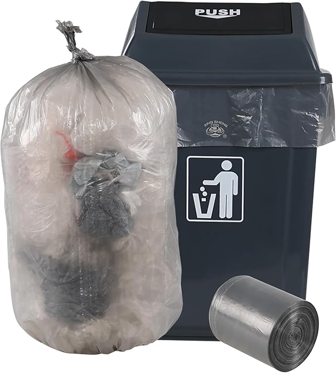 Rosebloom 18 Gallons Large Garbage Bags Large Trash Bags Gray 100 Counts
