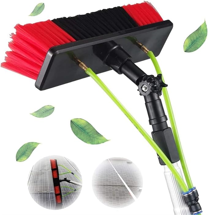 Window Cleaning Pole Water Fed Telescopic Brush Extendable Cleaner Conservatory Roof Cleaning Tools for Photovoltaic Panel Cleaning Trucks Windows Brush Head (Color : 8m/26.24ft Size : 30Cm