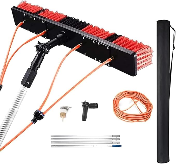 Window Cleaning Pole Water Fed Pole Kit Conservatory Roof Cleaner Solar Panel Cleaning Kit Window Cleaning Equipment Extendable Water Fed Brush(800cm)