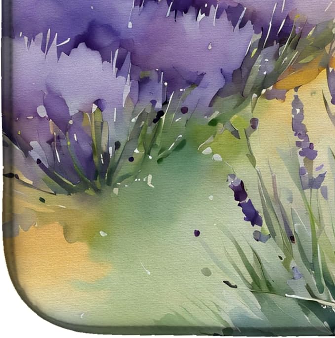 Caroline's Treasures DAC1583DDM Lavender in Watercolor Dish Drying Mat Absorbent Dish Drying Mat Pad for Kitchen Counter Dish Drainer Mat for Countertop 14 x 21 Multicolor