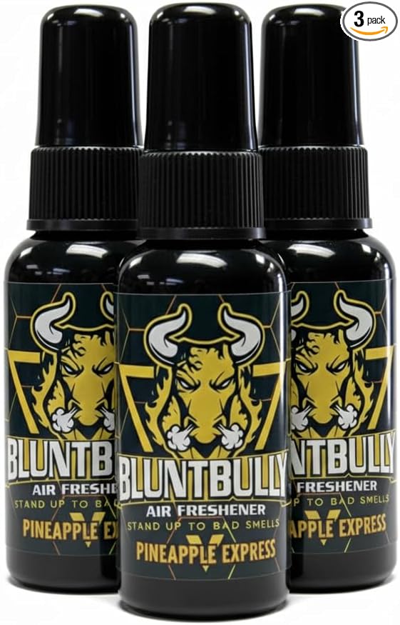 Blunt Bully Air Freshener (Pineapple Express) (3 Pack) Premium Oil Based Air Freshener Spray. Long-Lasting Room Bathroom Office &amp Car Scent | Eliminates Odors from Smoke Pets &amp More