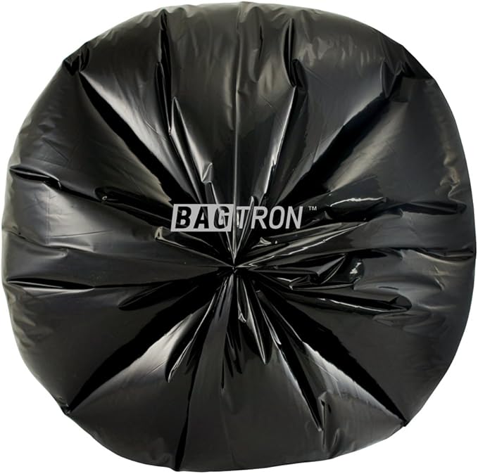 55-60 Gallon Trash Bags 30 Micron Heavy Duty Pure LDPE Garbage Can Liners 36 x 58 Large Black 100 Count