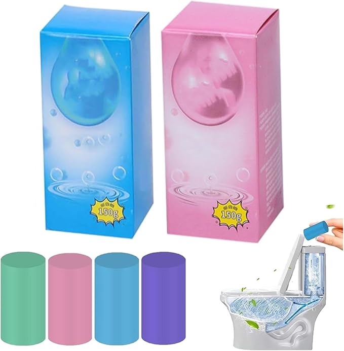 4PC Concentrated Descaling Toilet Cleaning Stick2024 Upgrade Effective Toilet Bowl Cleaning Stick Toilet Bowl Cleaners Toilet Bowl Cleaners Stick for Deep Cleaning Powerful Descaling (4)(Blue+Pink)