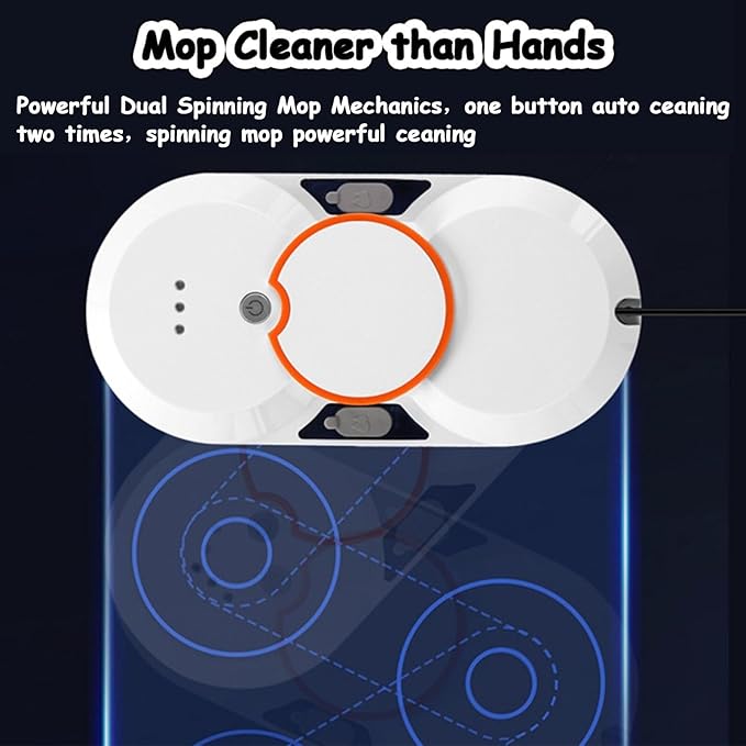 Automatic Window Cleaning Robot with Dual Water Spray Smart Window Cleaner for Highrise Interior/Exterior Effortless Glass Cleaning Solution