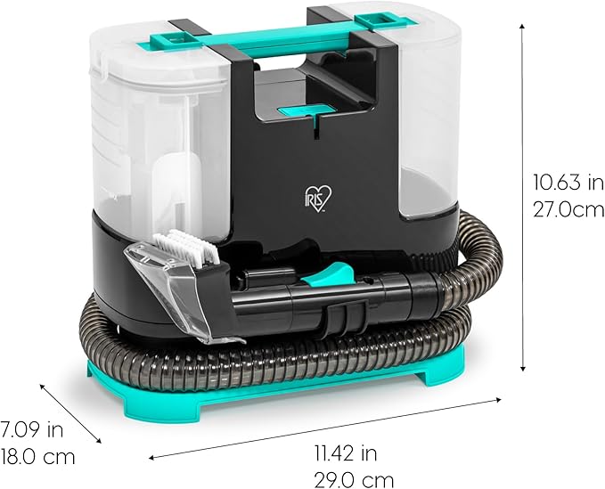 IRIS USA Carpet Spot Cleaner Machine 110V with Auto Spray for Low Pile Carpet Couch Sofa Upholstery Car Detailing Shallow Berber Rug Lightweight Portable Chemical-Free Stain Remover 1000mL Tank