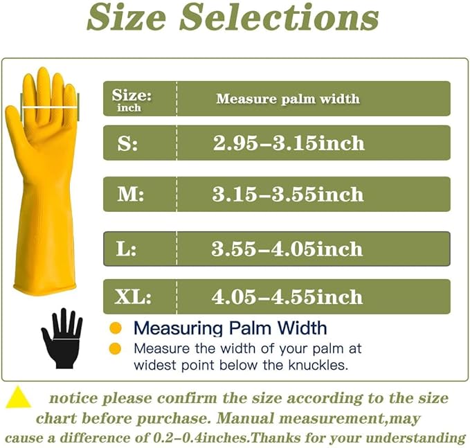 8 Pairs Reusable Household Cleaning Gloves Rubber Kitchen Dishwashing GlovesExtra Thickness Long Sleeves for Washing Dishes Pet Care(X-Large Yellow)