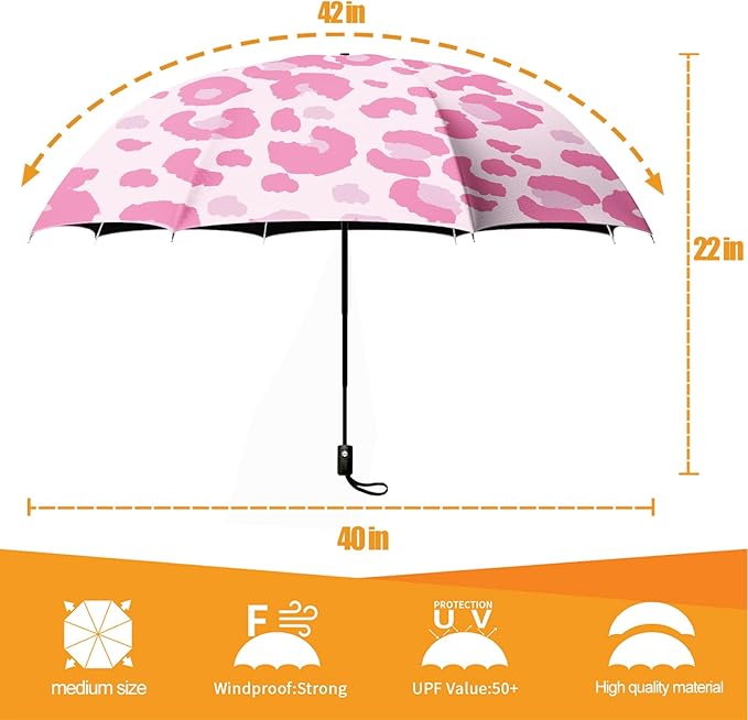 Small Compact Travel Automatic Folding Umbrella for Women Portable Lightweight Rain Wind UV Sun Shade