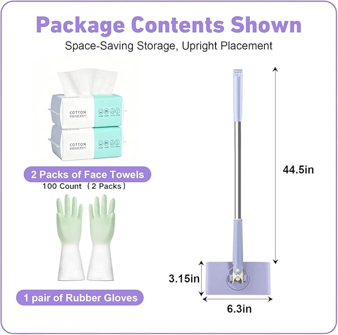 Lazy Mop Snap Grip Mini Mop for Dry &amp Wet Disposable Pads Cloth Changing &amp Zero Touch Mini Mopa with Sweeping &amp Mopping Long Handle Disposable Dust Mop for Hardwood Tile Floor Small S