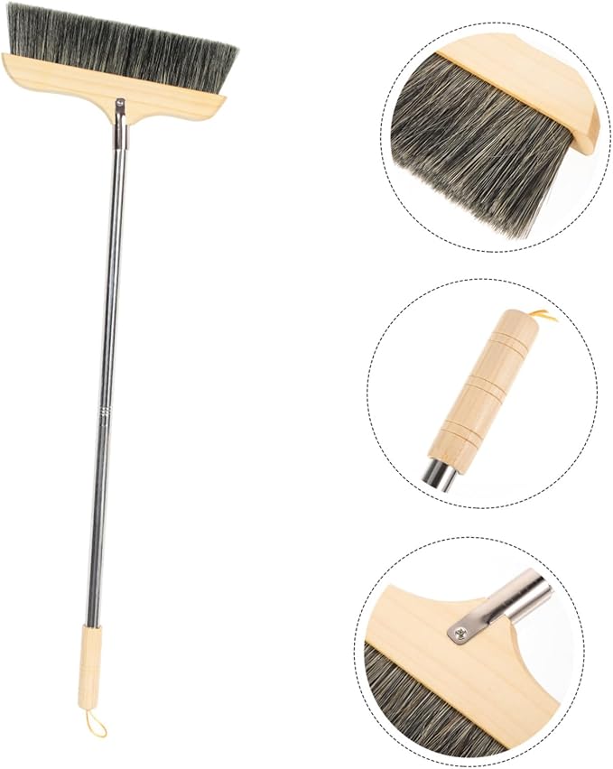 Generic Solid Wood Bristle Broom Home Bristle Broom Tile Surface Balcony Outdoor Heavy Duty Household Kitchen Soft Hardwood Floor Wooden