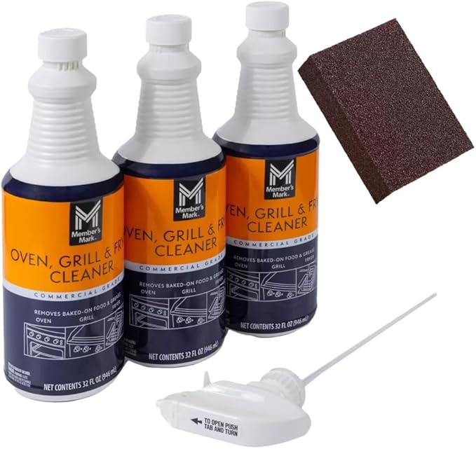 2024 New Model: Commercial Oven Grill and Fryer Cleaner 32 oz 3 pk Comes With 1 Magic Brick Sponge