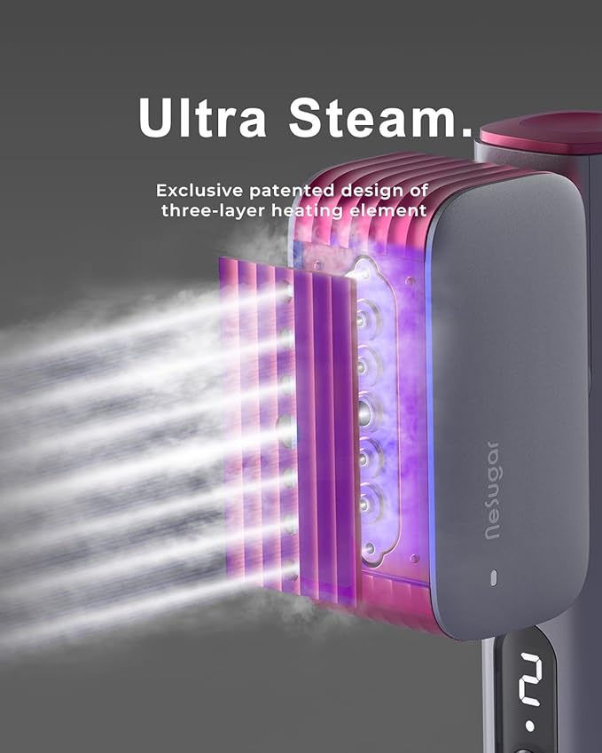 nesugar G2 Pro Smart Handheld Steamer for Clothes – Global Voltage Adaptation Palm-Sized &amp Lightweight (0.8lb) Dual Steam Modes Easy Wrinkle Remover Auto Shut-Off for Travel &amp Home (100-2