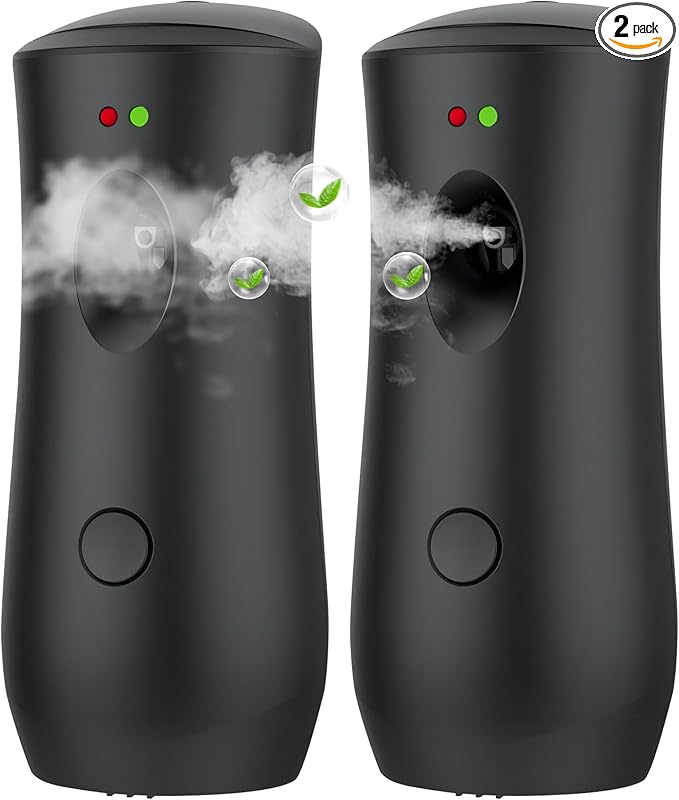 2 PACK Automatic Air Freshener Spray Dispenser | Adjustable Aromatherapy Machine for Homes Bedrooms Bathrooms Offices Hotels and Commercial Spaces