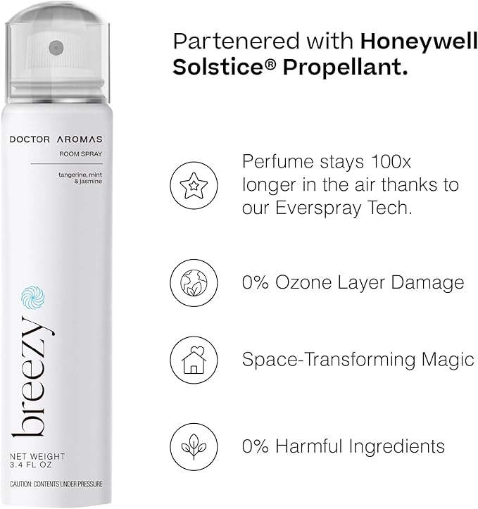 Doctor Aromas Room Spray Air Freshener Odor Eliminator - Elegant Scent for Home Room or Bathroom Décor and Fresh Air Fragrance Aromatherapy Gift (Breezy Pack of 1)