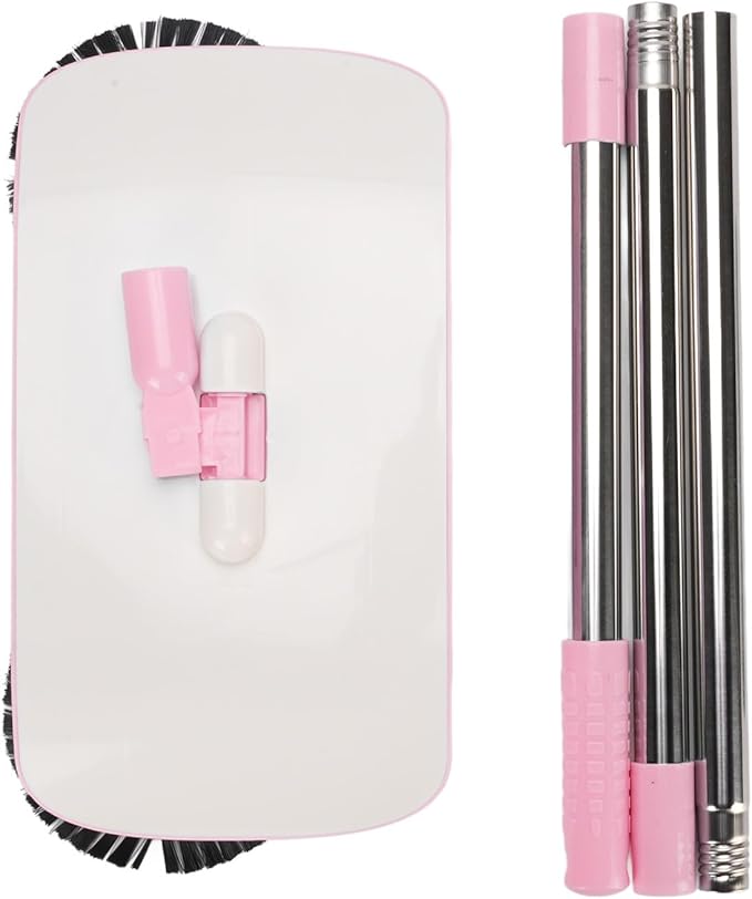 Household Hand Push Sweeper Multi Purpose Mop Broom Dustpan Blue Pink Manual Floor Cleaning Tool for Home Household Hand Push Sweeper (Pink)