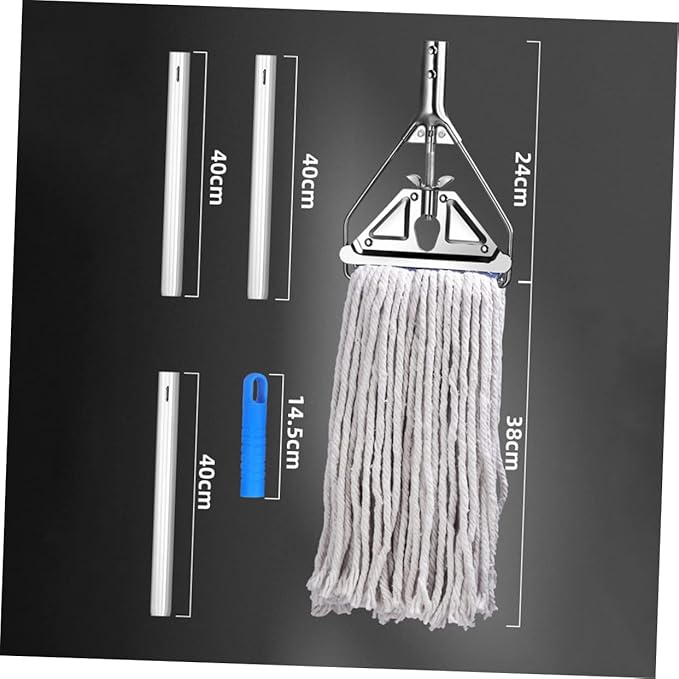 Household Heavy Duty Cotton Mop Wet and Dry Floor Cleaning Tool for Hardwood Tile and Surfaces Absorbent Cotton Mop with Long Non Slip Handle for Efficient Dust