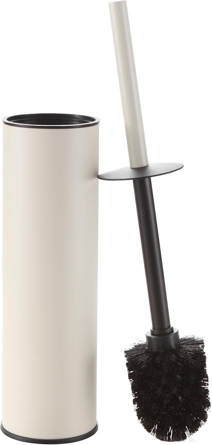 BGL White Toilet Brush and HolderStainless Steel Toilet Brushes for Bathroom with Holder