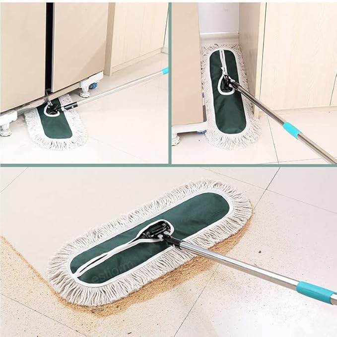 Large Cotton Thread Flat Mop with Adjustable Handle Hardwood Floor Clean Office Home Industrial Cleaner Dry Dust Floor