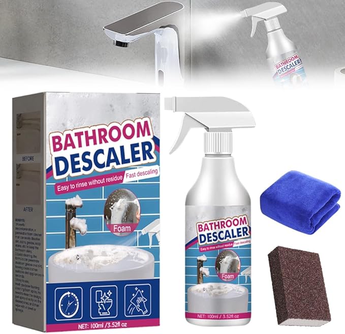 AIIONP 2026 Upgraded Bathroom Descaler Foam Cleaner Multipurpose Bathroom Foam Cleaner Stubborn Stains Cleaner Bathrooms Descaler Cleaner Spray All Purpose Rinse Cleaning Foam for Bathrooms (1)