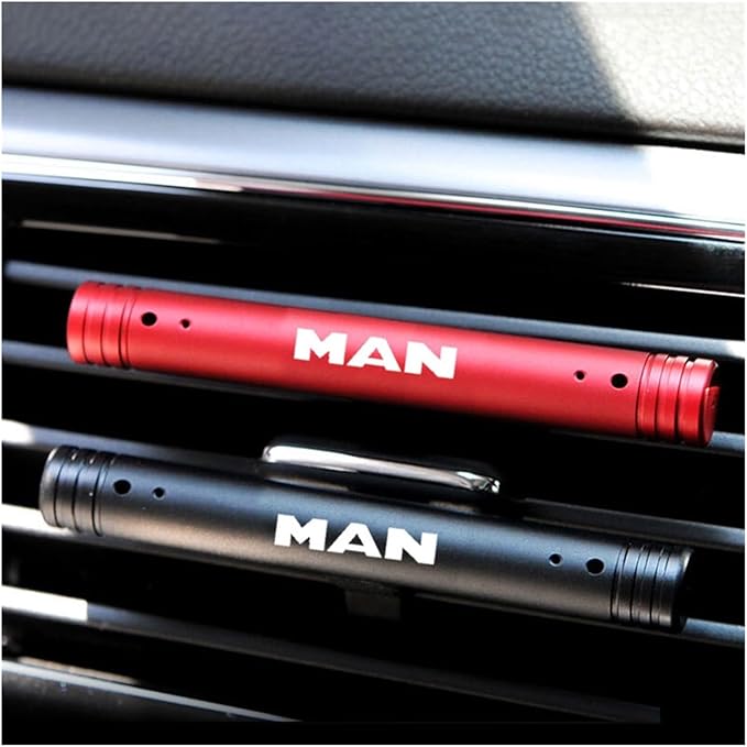 Car Interior Air Freshener Vent Clip - Aromatherapy Diffuser for MAN TGX TGM TGA TGS TGE - Solid Scented Air Freshener Accessory(Red for man)