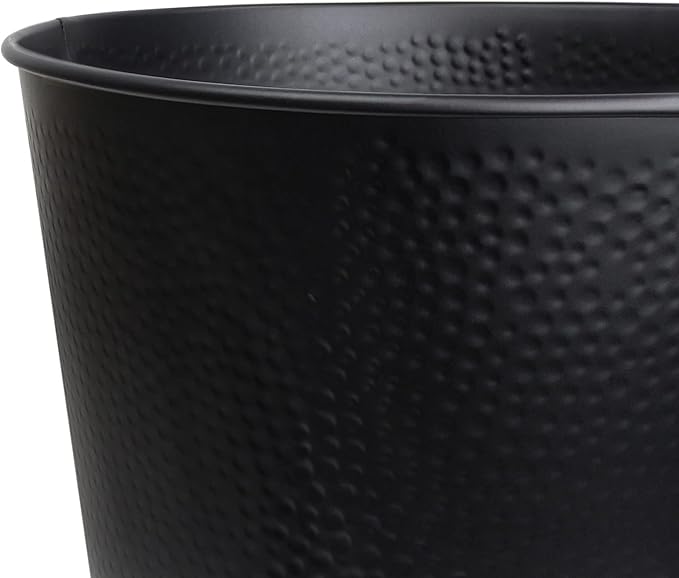 Wastebasket for Bedroom Bathroom Trash Can 6 Liters Black Stainless Steel