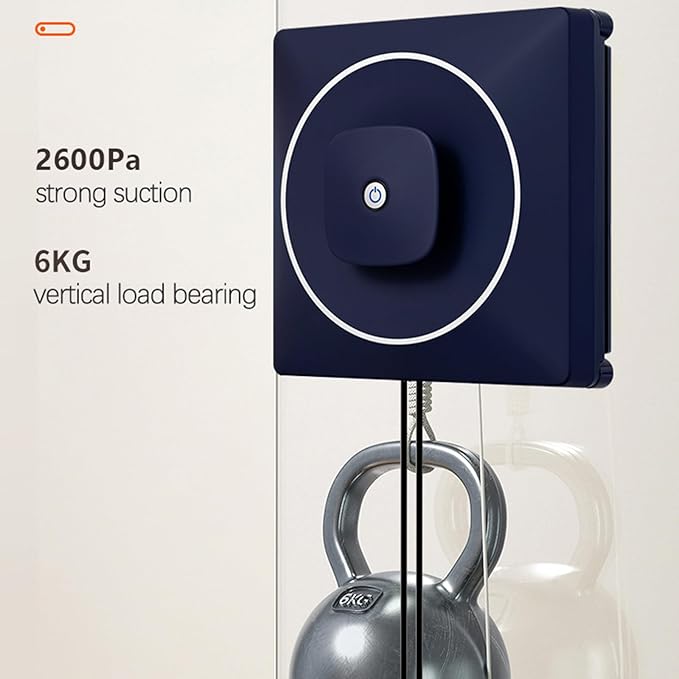 Window Cleaning Robot with Dual Water Spray Remote Control Automatic Window Cleaner Robot with Anti-Falling Sensor Detection Suitable for Windows Ceramic TilesWhite (Navyblue)