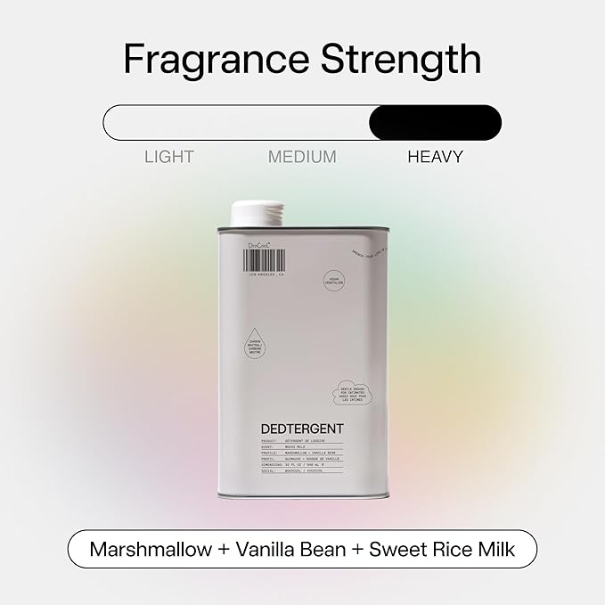 DedCool Liquid Laundry Dedtergent | Mochi Milk | Luxurious Sweet Scent | Stain-Removing Formula | Infused with Natural Essential Oils | Non-Toxic | 60 Washes | 32 fl oz