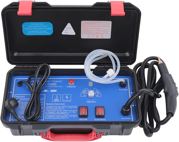 Handheld High Pressure Steam Cleaner 5 Bar High Temperature Pressurized Steam Cleaner Cleaning System Automatic Pump Steamer Washer for Home Kitchen Floor Car Auto Patio Use (1 Style 1)