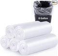 240 Count 8 Gallon Trash Bags Clear Medium Garbage Bags Strong Leakage-FreeUnscented 30 Liter Thick for Bathroom Office Kitchen Waste Basket Trash Can (Clear 8 Gallon-240 Count)