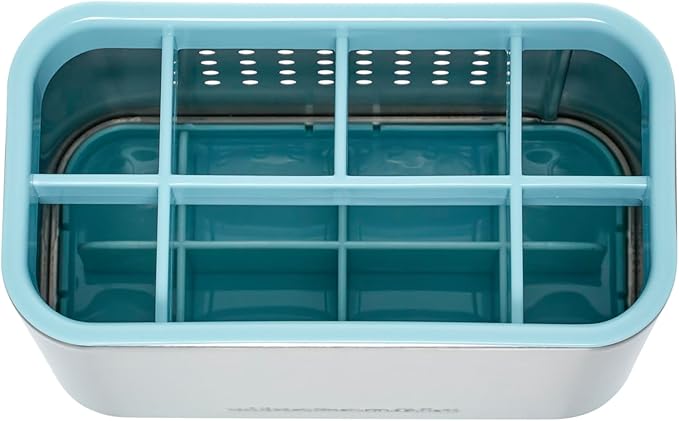 KitchenAid Multi Compartment Sink Brush and Sponge Caddy with Perforation for Quick Air Drying 3.25 x 4.78 x 6.25 Inch Mineral Water