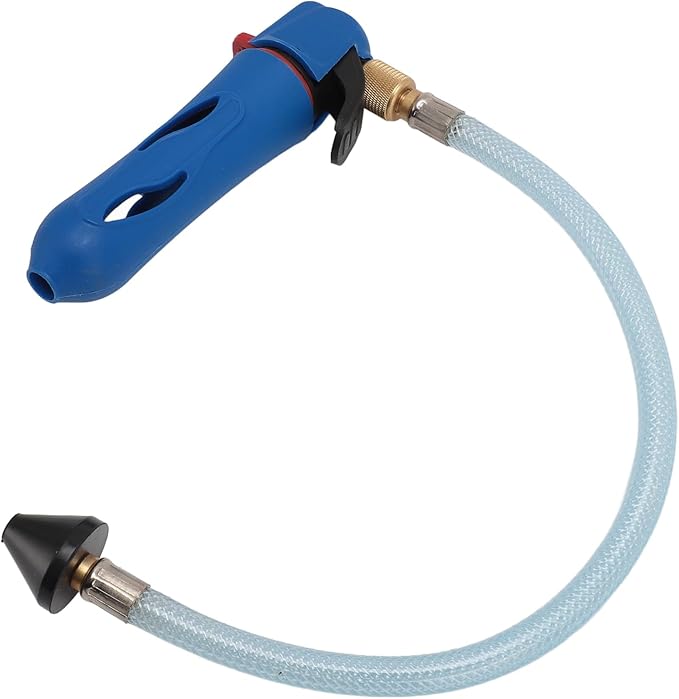 AC Drain Line Cleaner Tool ABS Brass Threaded Drain Opener Tool with Hose for Condensate Line (Blue)