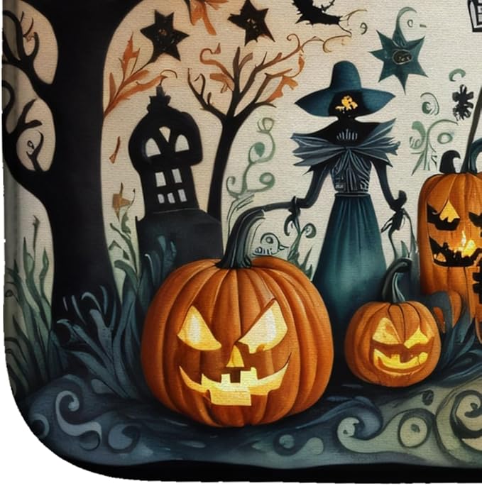 Caroline's Treasures DAC2266DDM Papel Picado Skeletons Spooky Halloween Dish Drying Mat Absorbent Dish Drying Mat Pad for Kitchen Counter Dish Drainer Mat for Countertop 14 x 21 Multicolor