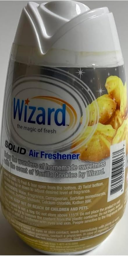 Wizard The Magic of Fresh gel Air Freshener solid air freshener 7.8 oz vanilla cookies (Pack of 12)