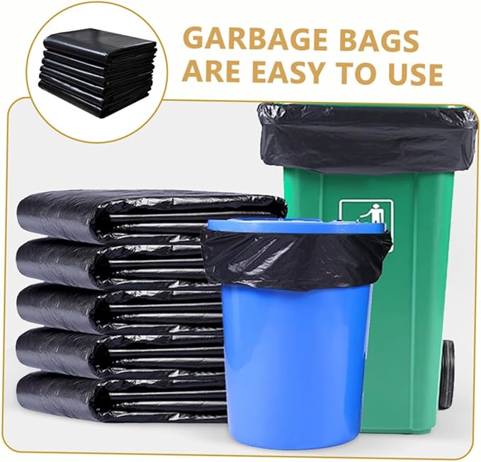 Heavy Duty Large Trash Bags 50Pcs Big Garbage Bags 60X90Cm Commercial Contractor for Industrial Cleaning and Property Maintenance