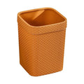 Woven Rattan Waste Basket Orange Trash Can Household Kitchen Garbage Container Open-Top Simple Style Nordic Bathroom Wastebasket for Office and Home Use