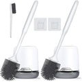 Lefree 2 Pack Silicone Toilet Brush Set with Ventilated Holder Floor Standing &amp Wall Mounted Toilet Scrubber