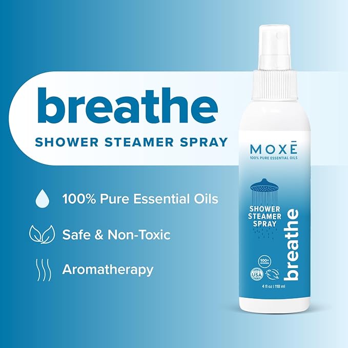 MOXE Shower Steamer Spray Essential Oils Natural Sleep Aromatherapy Made in USA (Breathe &amp Dream 4 Ounces 2 Pack)