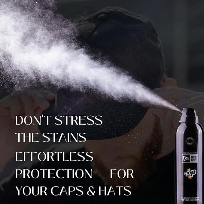 Homiegear Cap Freshener Spray with Headwear Protection Spray - Repel Stains from Caps &amp Hats (200ml) | Use on Leather | Clean Caps Faster &amp Easily | Remove Stain - Dust - Dirt - Lint - Fur