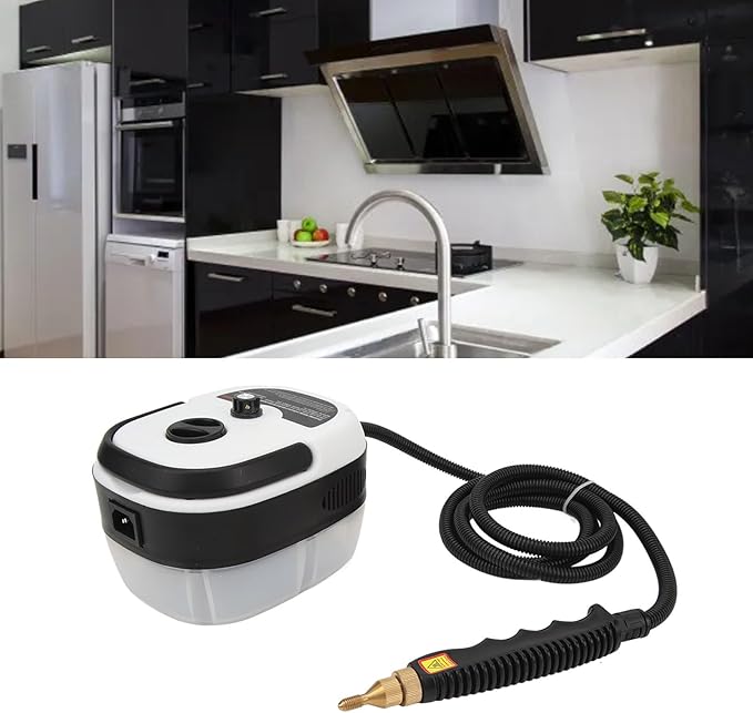 Handheld Steam Cleaner 2500W Portable High Pressure Steam Cleaner with Brush Heads High Temperature Steam Machine for Kitchen Furniture Bathroom Car US Plug 110V (White)
