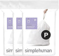 simplehuman Code P 60 Count Dispenser Pack Custom Fit Liners Drawstring Trash Bags 50-60 Liter / 13-16 Gallon White