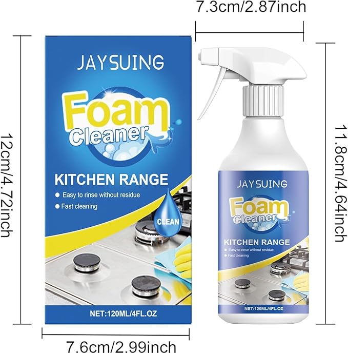 Stove &amp Range Hood Foam Cleaner - Removes Grease &amp Grime Gentle Formula No Residue Safe For Multiple Surfaces(3PCS)