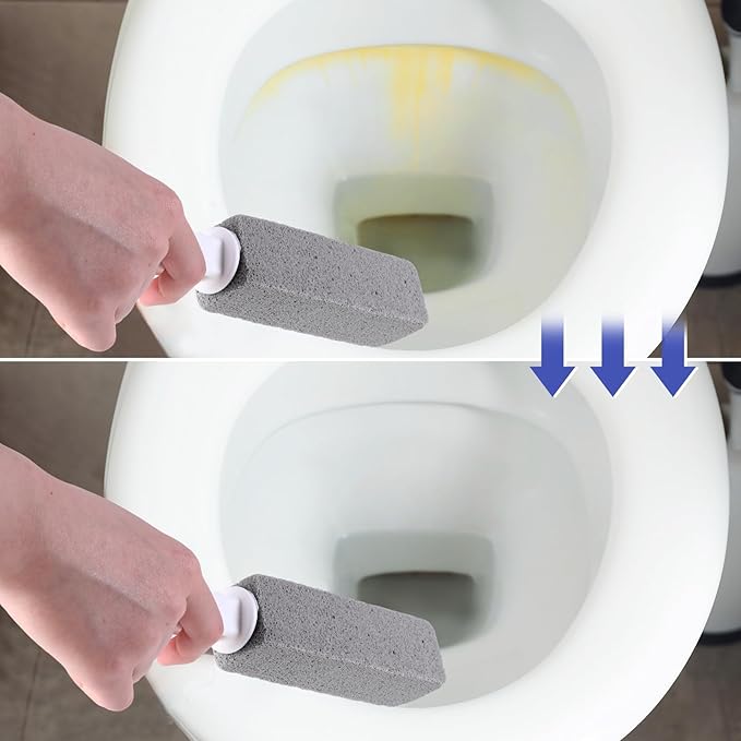 7 Pack Pumice Stone for Toilet Cleaning Pumice Stone Toilet Bowl Cleaner Pumice Scouring Stick with Handle Powerfully Cleans Hard Water Rings Replaceable Design