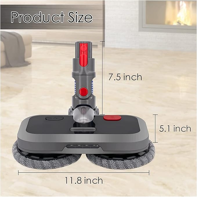 Electric Mop Head Compatible for Dyson V7 V8 V10 V11 V15 Wireless Vacuum Cleaner Wet Dry Mop Cleaning Head Floor Brush Replacement Parts
