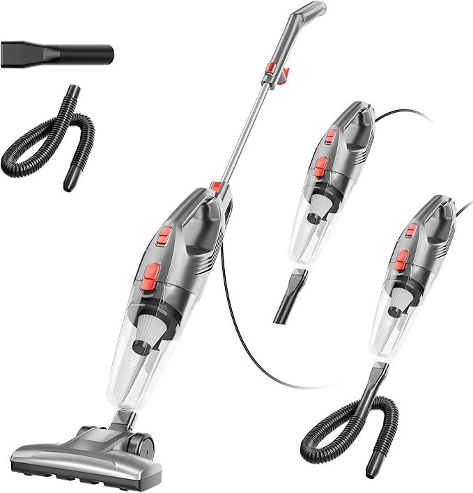 KIKETECH Cord Vacuum Cleaner Powerful Stick Vacuum with 45Mins Runtime 8 in 1 Vacuum Cleaners1.7 L Dust Cup Rechargeable Vacuum Pet for Hair Carpet HardfloorGrey (Grey)