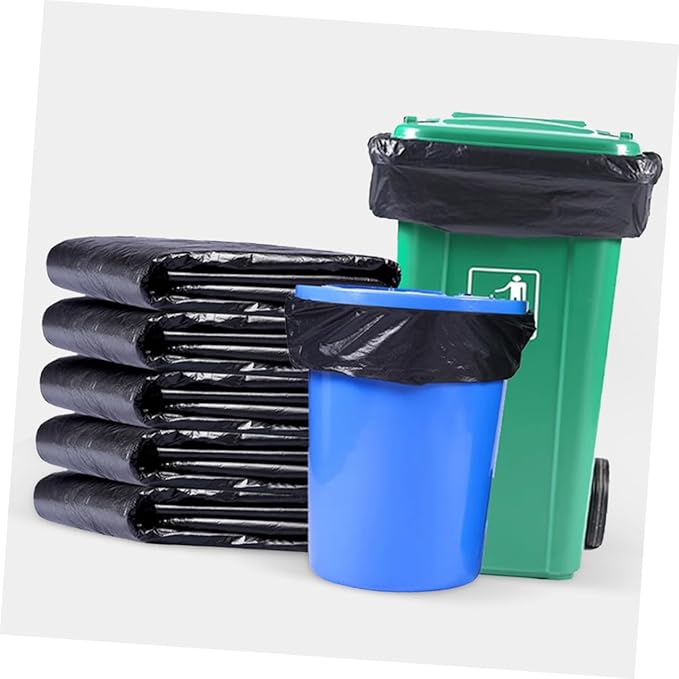 Operitacx Heavy Duty Large Trash Bags 50pcs 60x90in Plastic Garbage Bags for Kitchen and Commercial Use Contractor Trash Can Liners for Office and Outdoor Waste Disposal