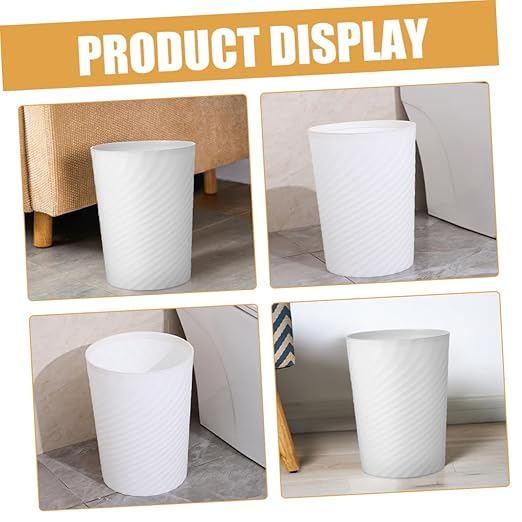 VICASKY Plastic Trash Can Wastebasket No Lid Sturdy Household Garbage Container for Bathroom Office Bedroom White Compact Trash Container with Large Open Design for Easy Disposal