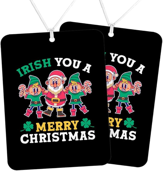 Merry Christmas Car Freshener Set of 6 - Irish Car Air Freshener - Cool Design Air Freshener for Car