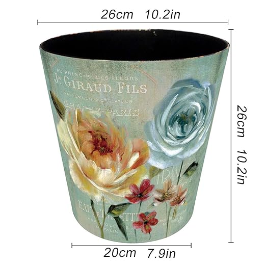 10L/2.64 Gallon PU Leather Trash Can Decorative Waterproof Wastebasket Dustbin Garbage Bin for Home Office Bathroom - Gardening 1